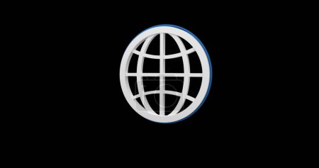 Photo for Digital image of a globe icon against black background - Royalty Free Image