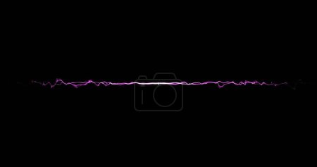 Foto de Imagen digital de rastro de luz púrpura explotando sobre fondo negro. tecnología de fondo con concepto de textura abstracta - Imagen libre de derechos