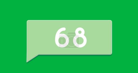 Téléchargez les photos : Image d'une boîte de chat verte avec des nombres croissants sur un fond vert 4k - en image libre de droit