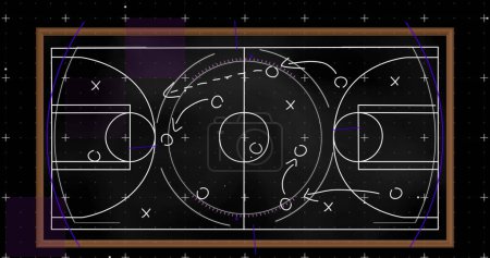 Photo for Image of tactical football game plan on blackboard. World cup soccer concept digitally generated image. - Royalty Free Image