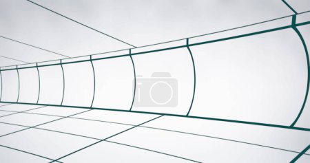 Téléchargez les photos : Image de lignes de grille verte en mouvement sur fond blanc - en image libre de droit