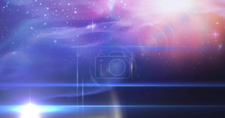 Photo for Image of virgo star sign symbol over glowing stars. horoscope and zodiac sign concept digitally generated image. - Royalty Free Image