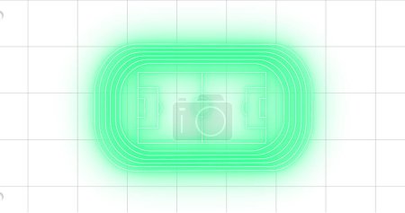 Photo for Image of neon football game strategy against square lined paper white background. Sports tournament and competition concept - Royalty Free Image