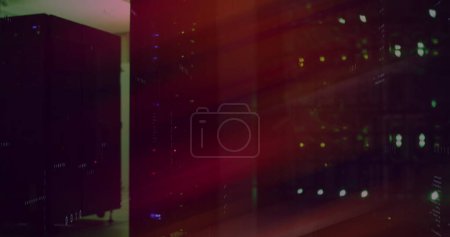 Photo for Image of data processing over server room. Global business and digital interface concept digitally generated image. - Royalty Free Image