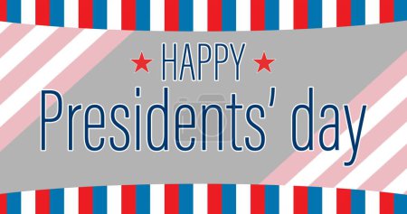 Image de texte heureux de la journée des présidents sur fond rayé. patriotisme et concept de célébration image générée numériquement.