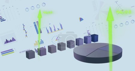 Image of financial data processing and statistics. Global business, finances, computing and data processing concept digitally generated image.