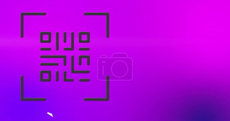 Photo for Image of qr code over dots and connections on pink and blue background. Network, communication, connections and technology concept digitally generated image , - Royalty Free Image