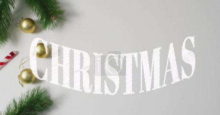 Téléchargez les photos : Image du texte de Noël sur les décorations de Noël. Concept d'interface numérique et de Noël image générée numériquement. - en image libre de droit