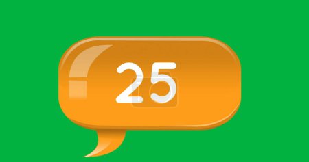 Digital image of a chat box with number on a green background