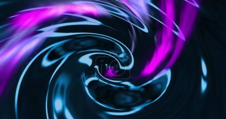 Image de traînées violettes sur fond liquide bleu mouvant. Image de fond abstraite et concept de motif générée numériquement.