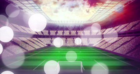 Foto de Imagen de la caída de puntos brillantes sobre el estadio de fútbol. Mundial de fútbol concepto de imagen generada digitalmente. - Imagen libre de derechos