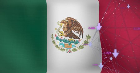 Téléchargez les photos : Image de traitement de données sur le drapeau du Mexique. drapeaux du monde et concept d'interface numérique image générée numériquement. - en image libre de droit