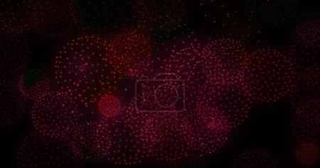 Photo for Image of shapes and fireworks on black backrgound. New year, party and celebration concept digitally generated image. - Royalty Free Image
