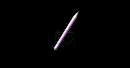 Photo for Image of pencil moving on black background. Education, school item and school concept, digitally generated image. - Royalty Free Image