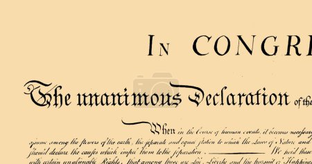 Téléchargez les photos : Image numérique de la constitution écrite des États-Unis se déplaçant à l'écran sur fond beige. 4k - en image libre de droit
