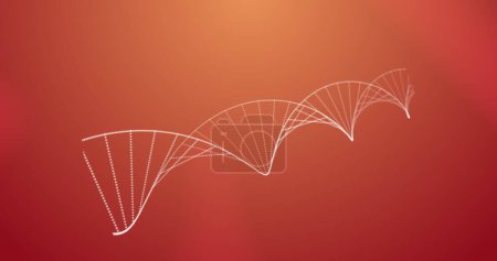 Photo for White lines forming DNA helix pattern floating on a red background. Creating a sense of scientific elegance and simplicity, they captivate viewers - Royalty Free Image