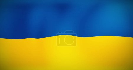 Blue and yellow ukrainian flag blending smoothly in wavy pattern. Abstract design evoking a sense of calm and simplicity, perfect for peaceful decor