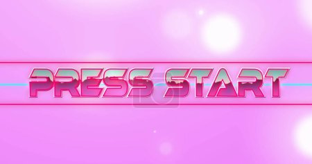 Image of challenge accepted text over neon banner against spots of light on pink background. image game and entertainment technology concept