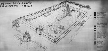 Photo for Brihadeeswara Temple Map , Thanjavur India. 4K 60FPS. Thanjavur Big Temple. - Royalty Free Image