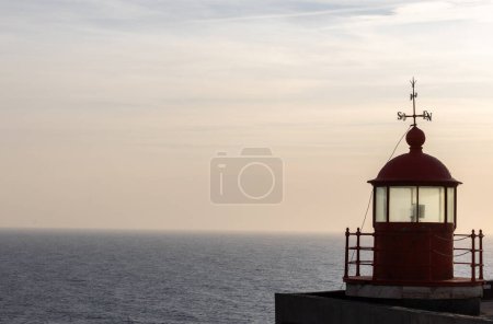 The famous red lighthouse of Nazar, the place further to the west of Europe (Portugal)