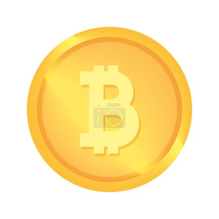 Téléchargez les illustrations : Bitcoin icône crypto-monnaie isolé plat - en licence libre de droit