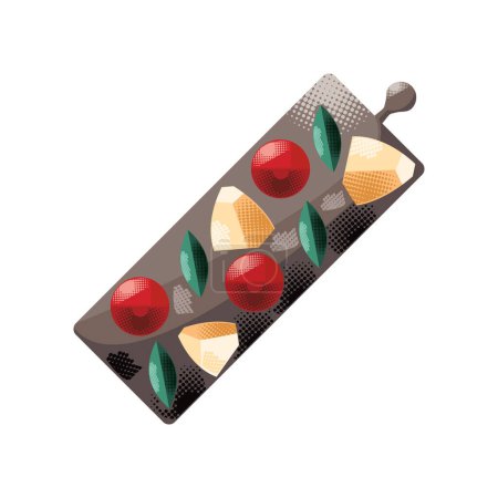 Ilustración de Albóndigas y queso icono de la comida italiana - Imagen libre de derechos