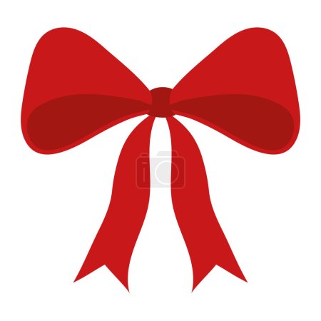 Illustration for Red bow christmas hand drawn icon isolated - Royalty Free Image