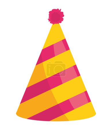 Illustration for Party hat birthday icon flat isolated - Royalty Free Image