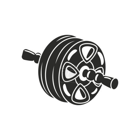 Illustration for Abs wheel gym icon isolated - Royalty Free Image