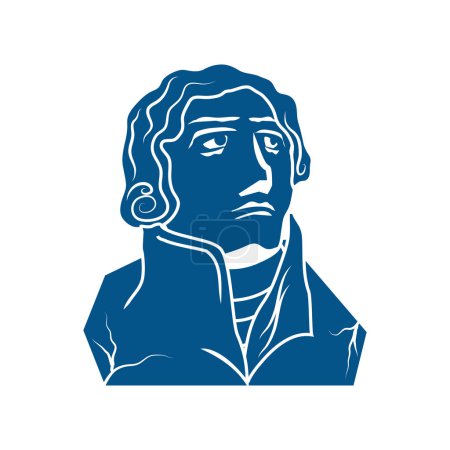 Illustration for Thomas Jefferson icon isolated flat - Royalty Free Image