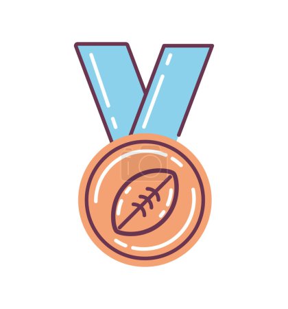 Illustration for American football medal icon isolated - Royalty Free Image