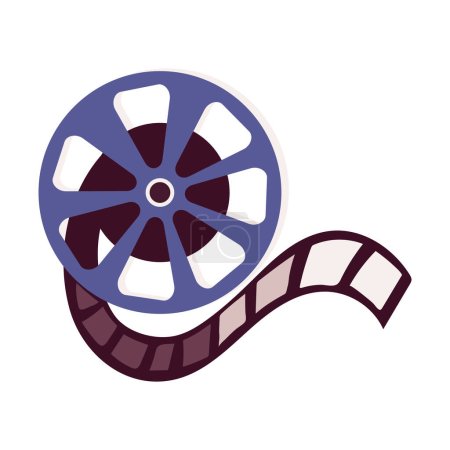 movie reel strip icon isolated