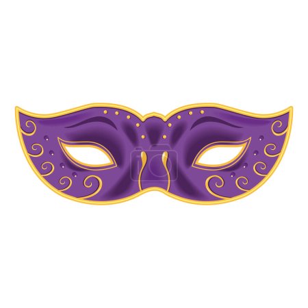 Téléchargez les illustrations : Masque violet mardi gras icône isolé - en licence libre de droit