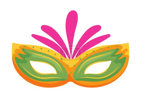Téléchargez les illustrations : Mardi gras mask icon isolated - en licence libre de droit