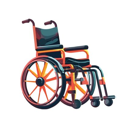 Wheelchair wheeled in as transportation for patient icon isolated