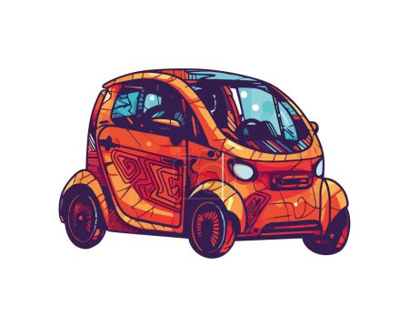 Illustration for Modern mini car speeding icon isolated - Royalty Free Image