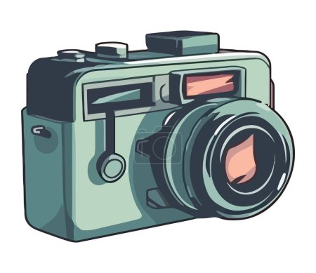 Illustration for Photographer equipment camera lens icon isolated - Royalty Free Image