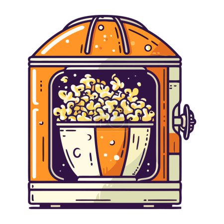 Illustration for Fresh pop corn maker icon isolated - Royalty Free Image