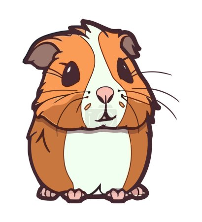 Cheerful guinea pig cute and fluffy icon isolated
