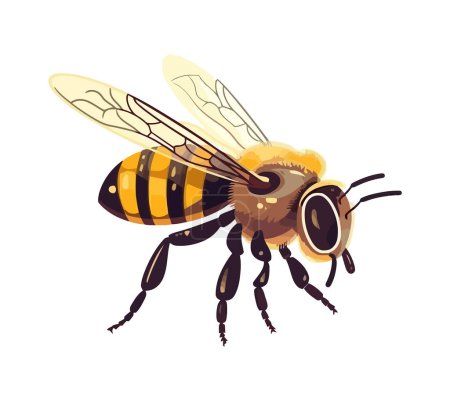 Fleißige Biene bestäubt Blüten, macht süßen Honig