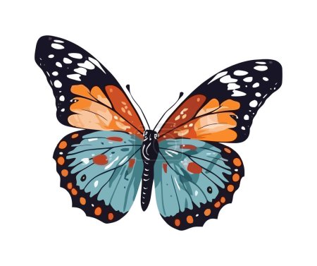 Ilustración de Mariposa vuelo belleza en la naturaleza icono aislado - Imagen libre de derechos