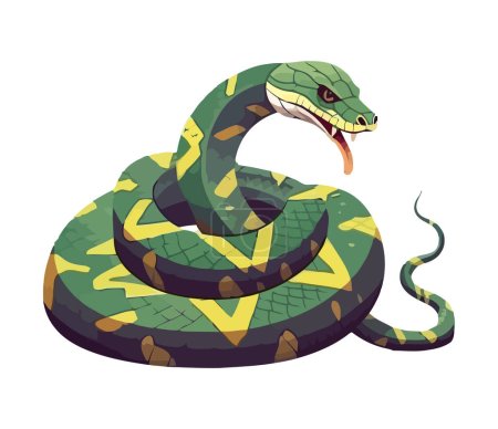 Illustration for Crawling snake, dangerous icon isolated - Royalty Free Image
