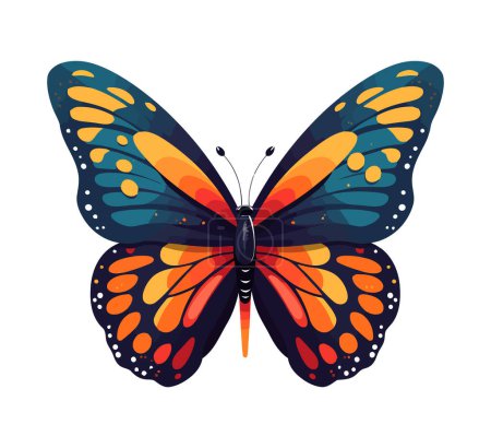 Téléchargez les illustrations : Animal aile mignon papillon icône isolé - en licence libre de droit