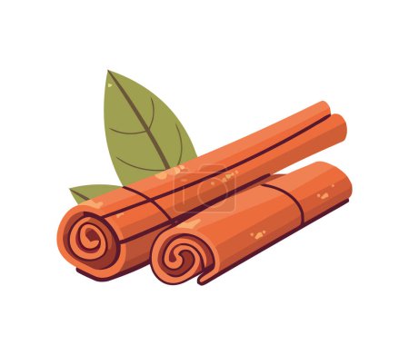 Illustration for Fresh organic cinnamon for cooking icon isolated - Royalty Free Image