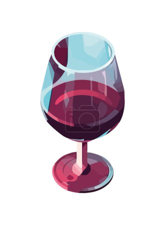 Illustration for Elegant wineglass symbolizes luxury and celebration icon isolated - Royalty Free Image