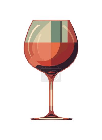 Illustration for Luxury wine glass drink celebration icon isolated - Royalty Free Image