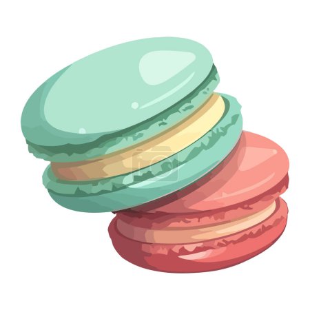 Illustration for Sweet macaroon stack white backdrop icon isolated - Royalty Free Image