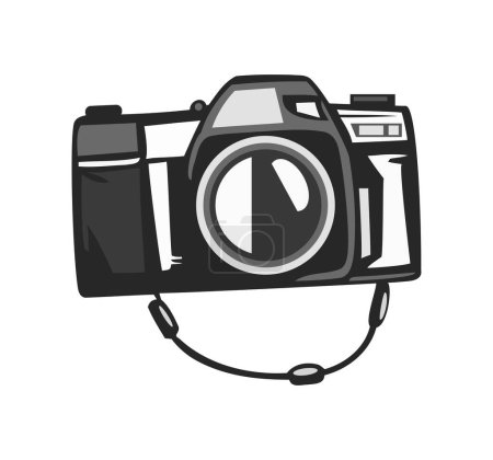 Illustration for Antique photo camera equipment icon isolated - Royalty Free Image