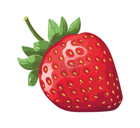 Illustration for Strawberry fruit on white background icon isolated - Royalty Free Image
