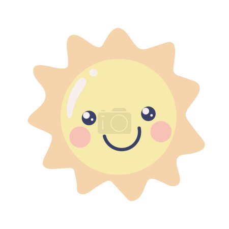 Illustration for Cute sun cartoon icon vector isolated - Royalty Free Image